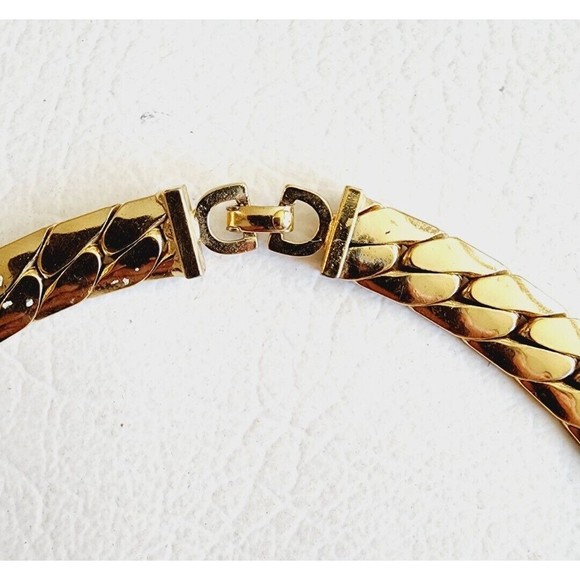 Christian Dior Vintage Cuban Link Choker Necklace HTF 16" 9mmm Wide - Picture 4 of 9